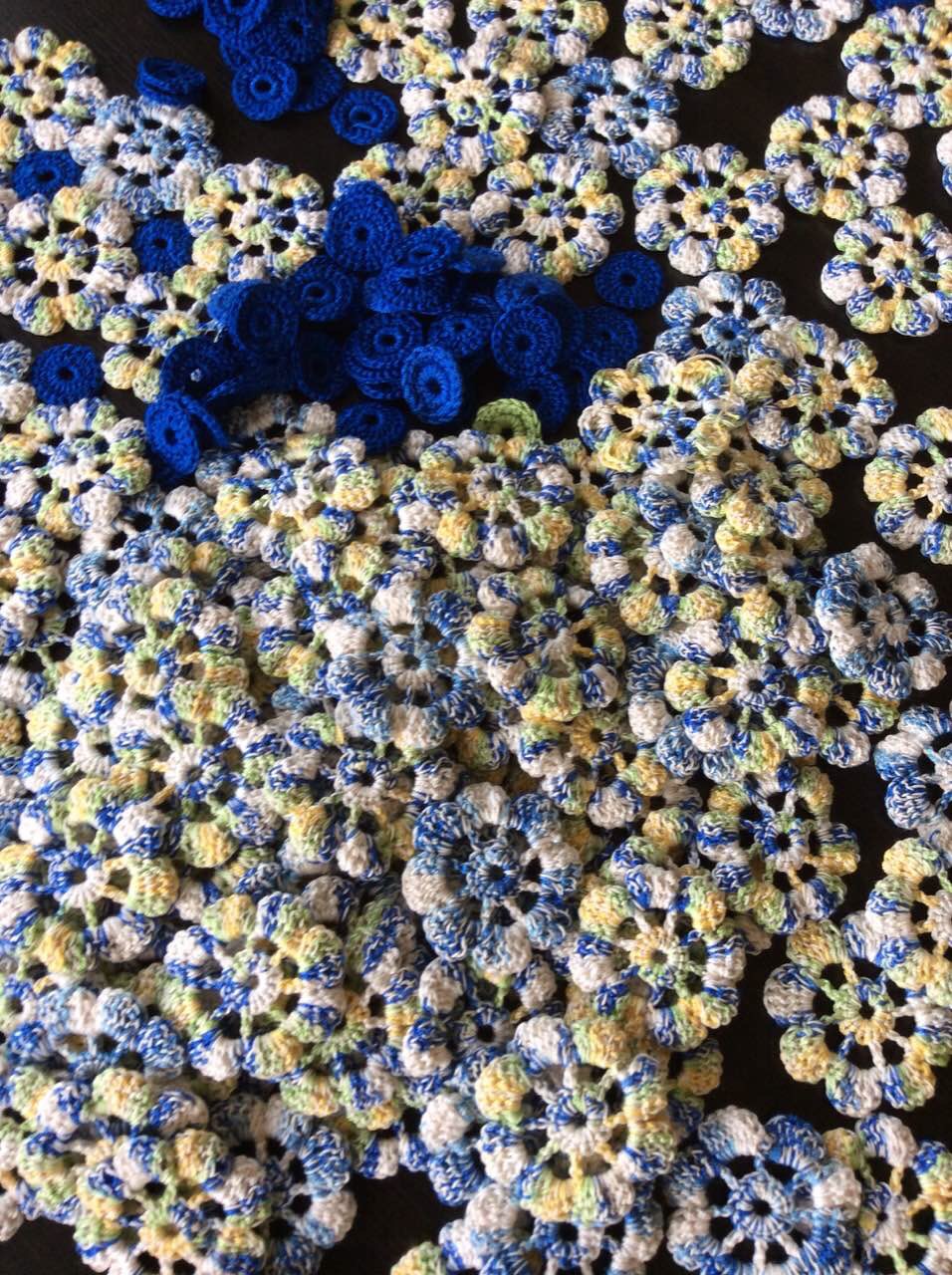 Blue crochet Coffee Table Cloth