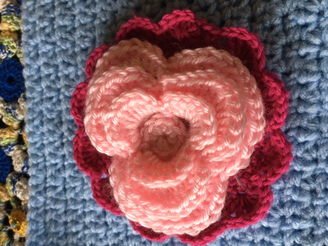 Three petal, three-layer flower crochet pattern