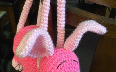 a pink bunny purse